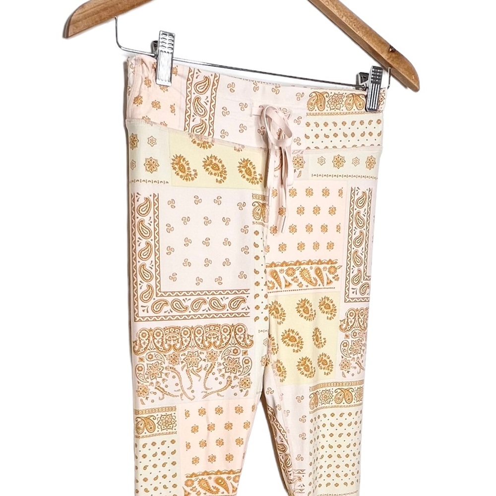 Anthropologie Womens The Upside Carmen Bandana Leggings Aztec Print Cream 8 - Picture 6 of 8